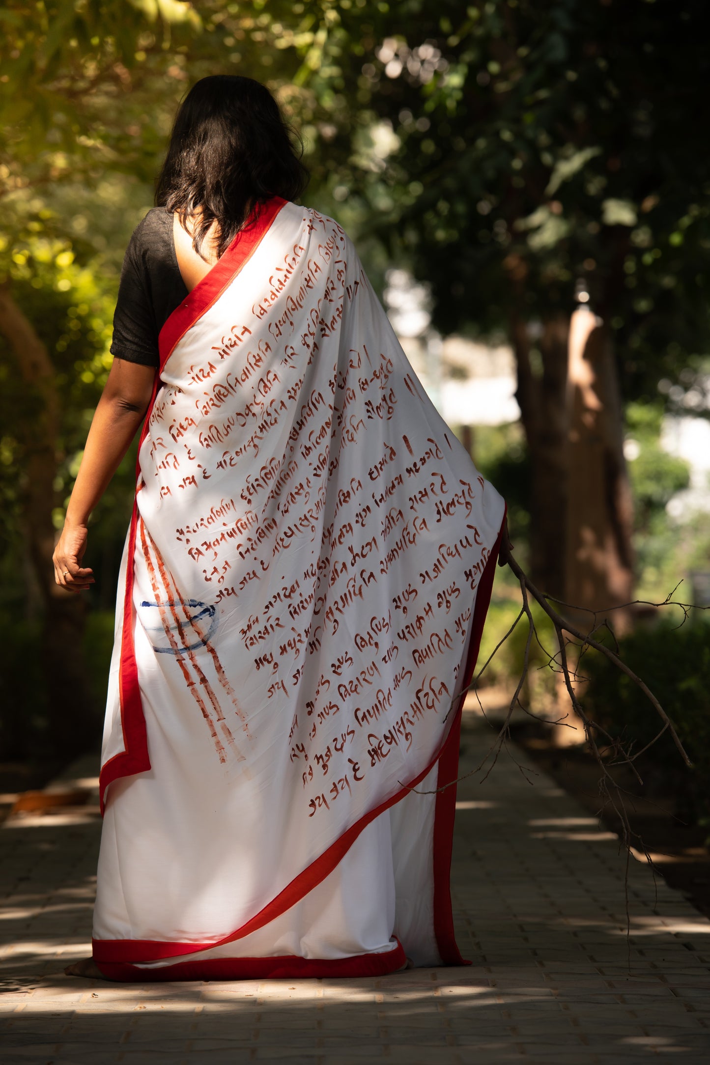 Hand-Painted Kali Saree – Divine Power on Fabric of Kali Ma