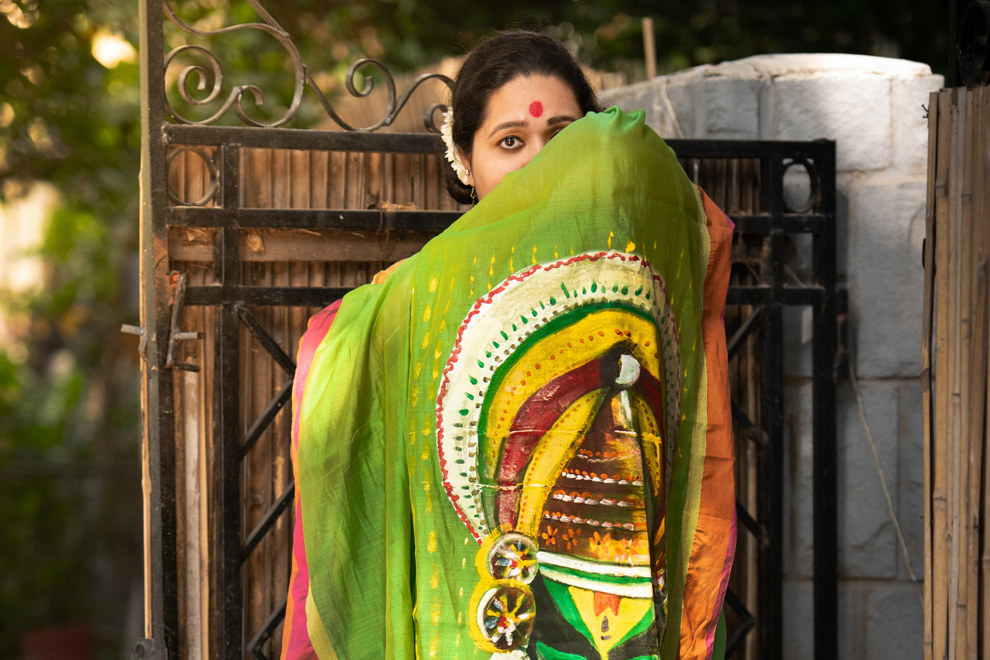 Hand-Painted Kathakali Saree – A Cultural Masterpiece