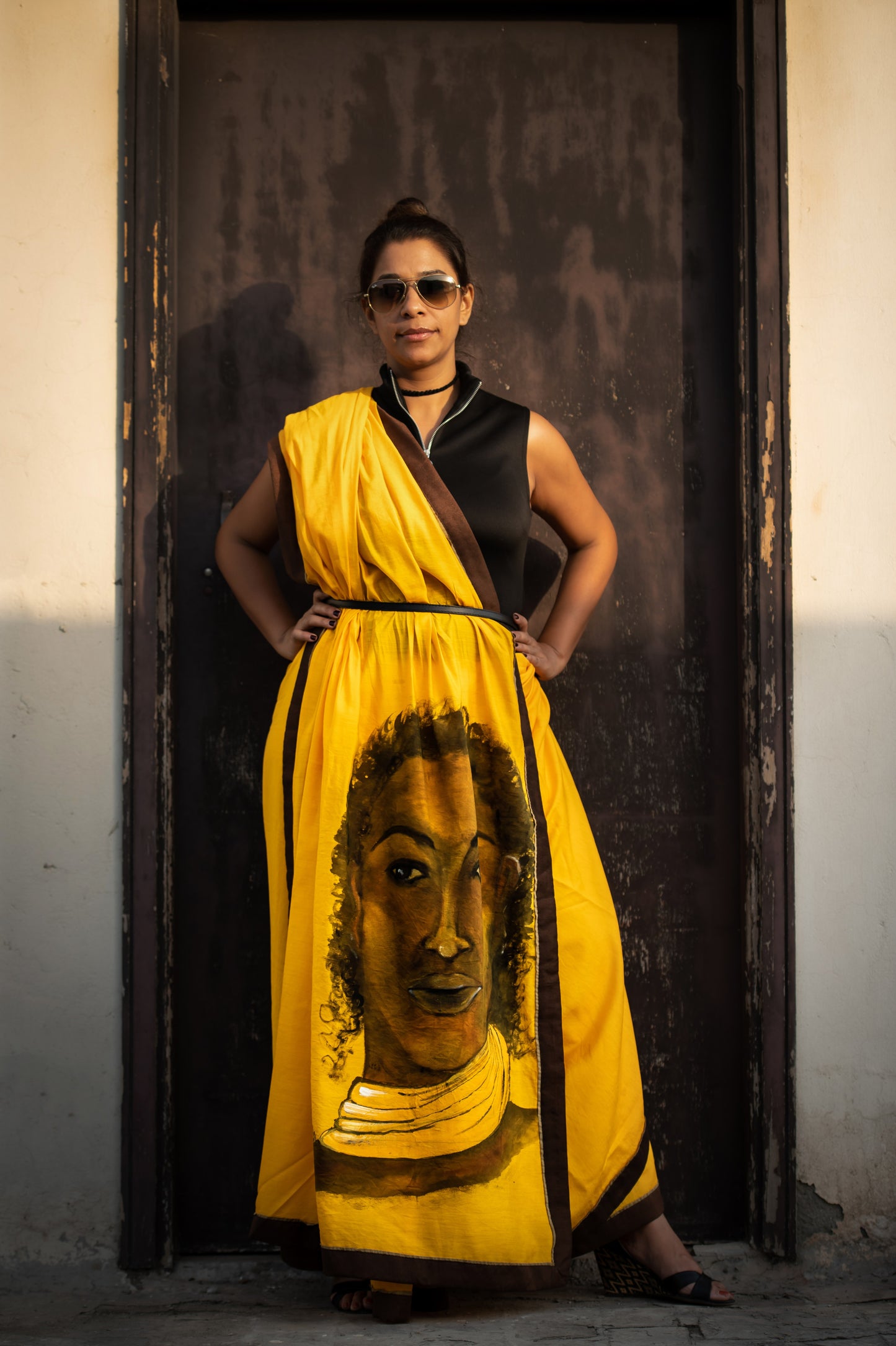 Bold Essence Hand-Painted Saree – Where Fashion Meets Fierce Art