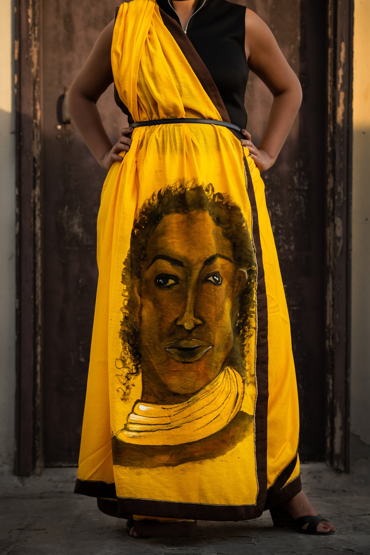Bold Essence Hand-Painted Saree – Where Fashion Meets Fierce Art