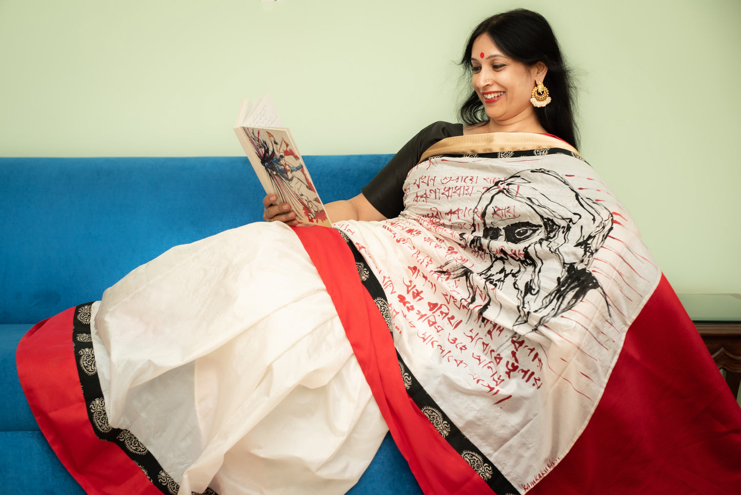 Kabita Hand-Painted Saree – An Ode to Tagore