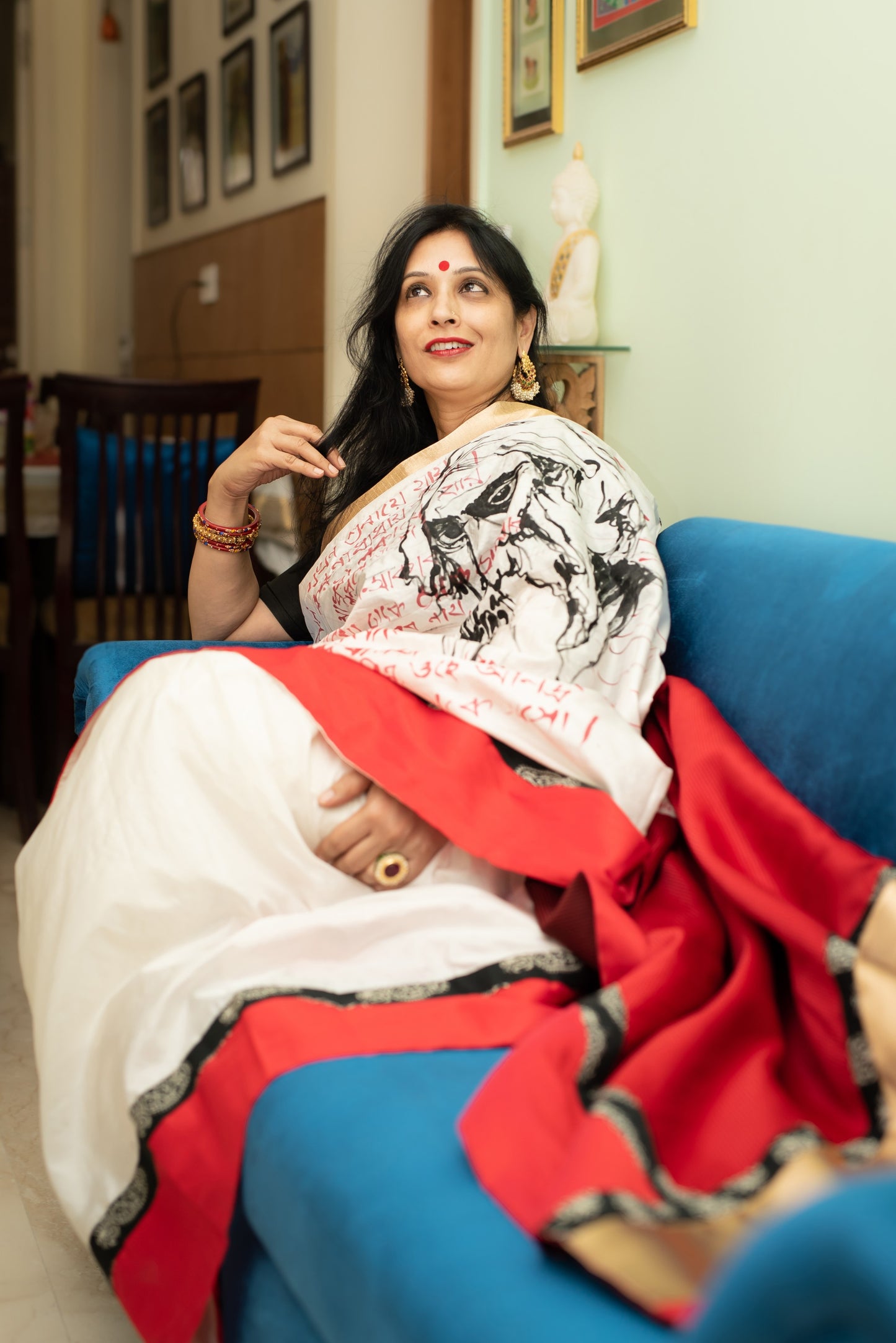Kabita Hand-Painted Saree – An Ode to Tagore
