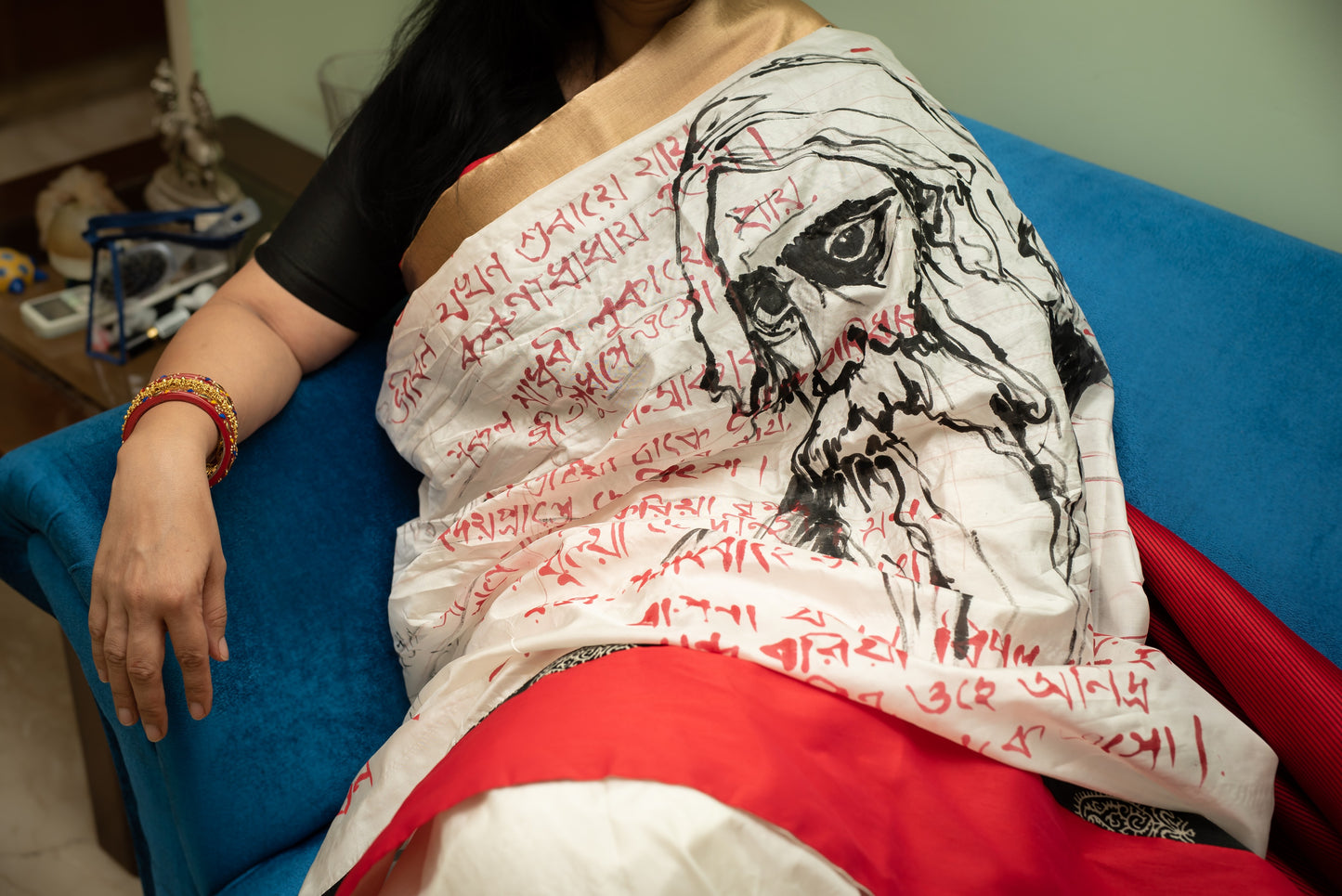 Kabita Hand-Painted Saree – An Ode to Tagore
