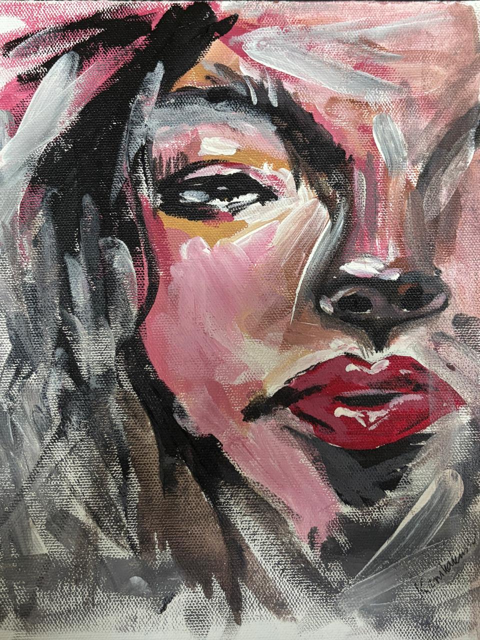 Bold Gaze – Hand-Painted Acrylic Canvas