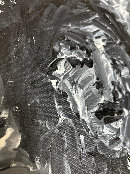 "Hidden Emotions" – Abstract Monochrome Acrylic on Canvas