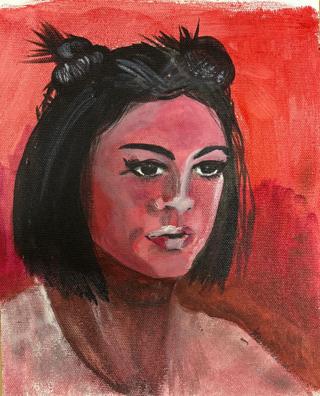 "Quiet Confidence" – Acrylic Portrait on Canvas