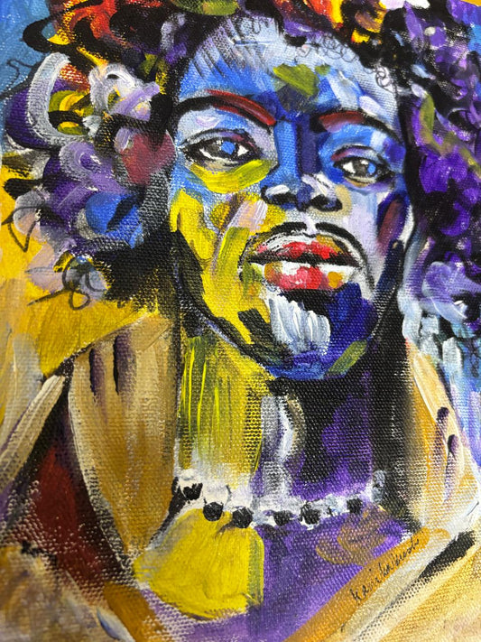 "Radiant Identity" – Expressive Portrait in Acrylic on Canvas