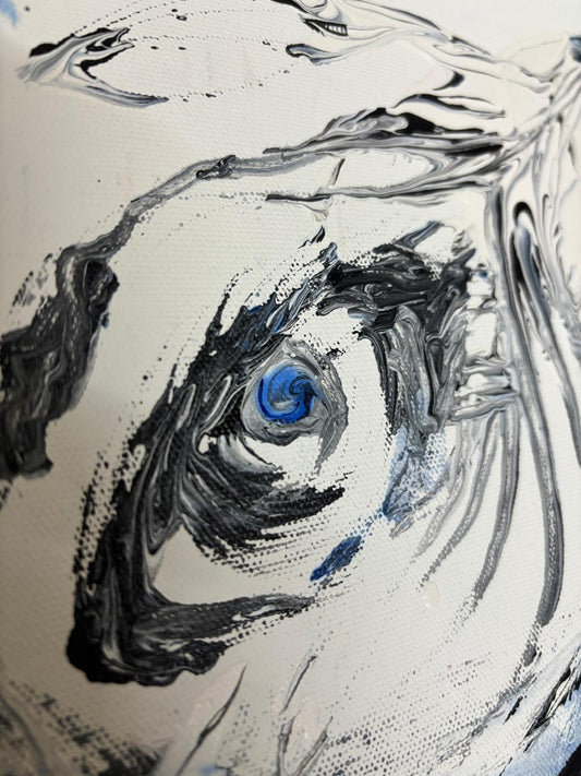 "The Watchful Depth" – Abstract Eye Acrylic Painting on Canvas