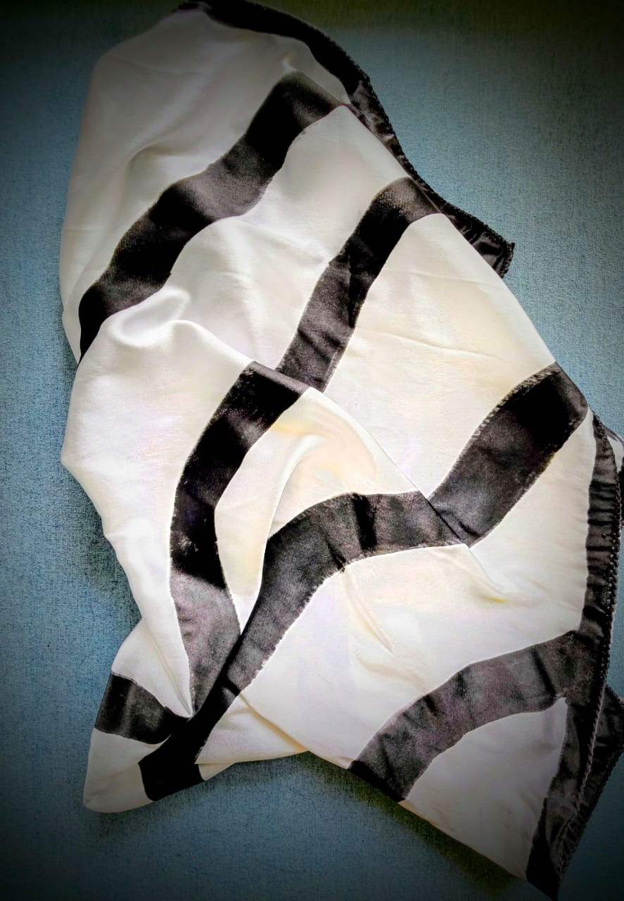 Black & White Satin Scarves