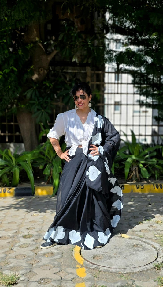 Black & White Sari
